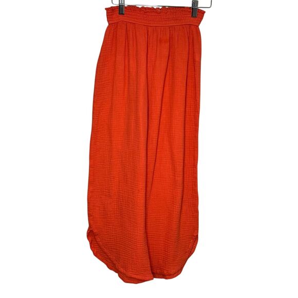 Marine Layer Pants Womens Medium Orange Gauze Wide Leg Flowy Elastic Waist 14193 - Picture 1 of 9